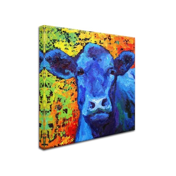 Marion Rose 'Blue Cow' Canvas Art,14x14